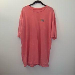 Vans Off The Wall Hot Pink Graphic XL T Shirt 100% Cotton Tie Dye Design
